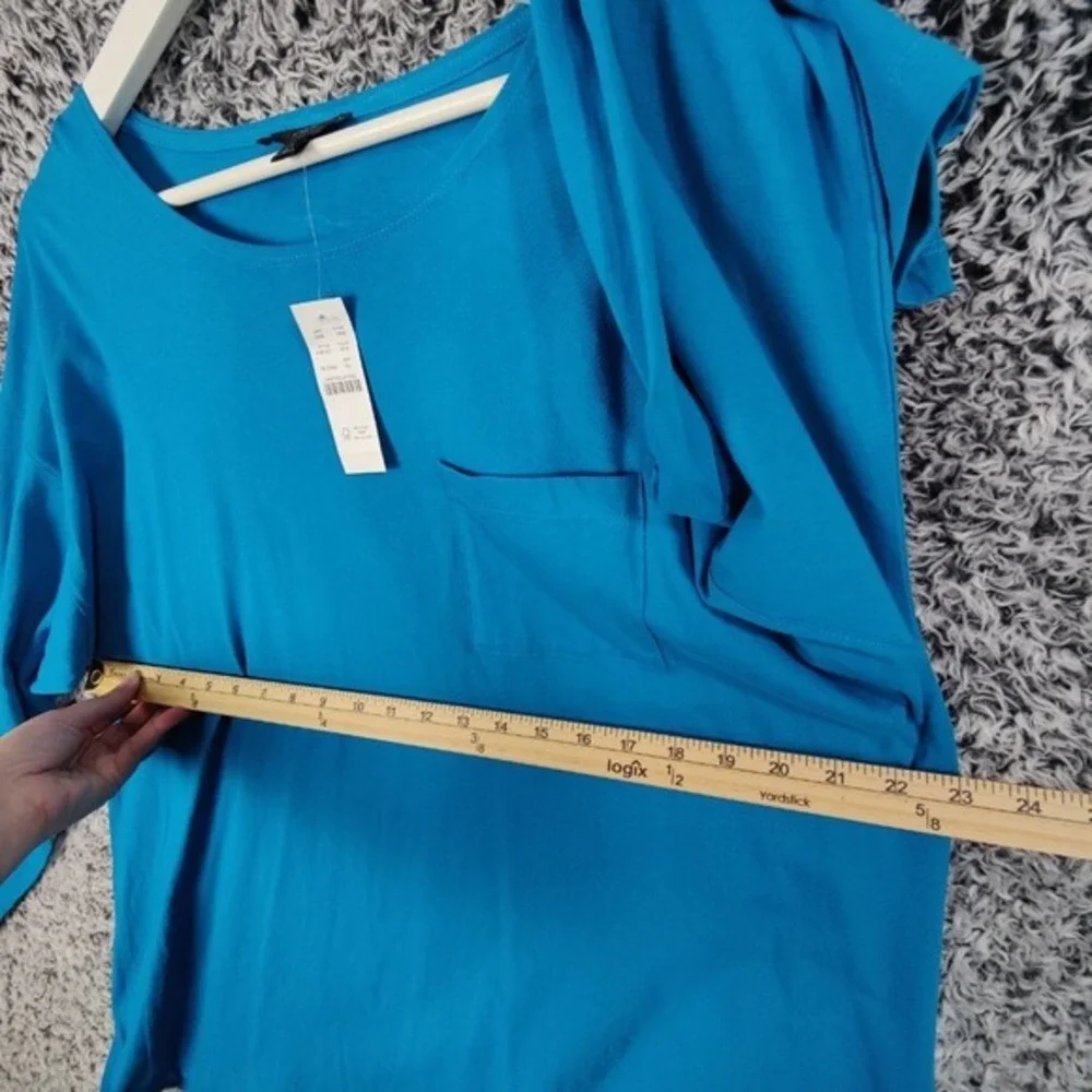 J.Crew Womens Minimalist Coastal Pocket T-Shirt Top XL Knit Blue Long Sleeve NEW